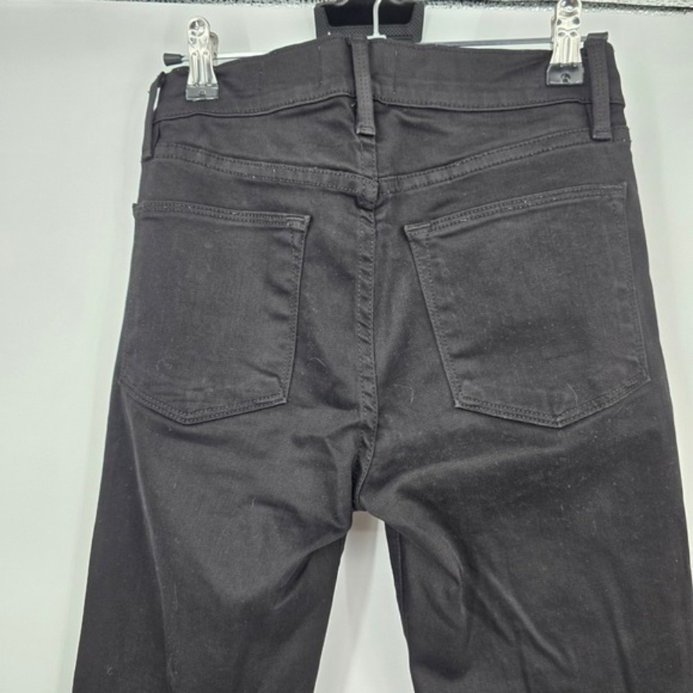 FRAME‎ Le High Skinny Jeans Black High Rise Frayed Hem Denim Size 25 - Picture 4 of 15